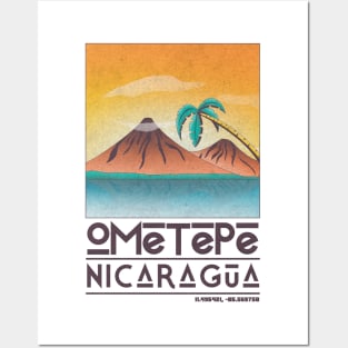 Ometepe Nicaragua Retro Travel Poster Posters and Art